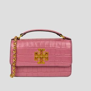 Tory Burch Britten Croc Small Crossbody Bag 78570 Cactus Flower